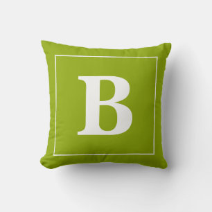 Modern Minimal Personalized Monogram Frame Throw Pillow