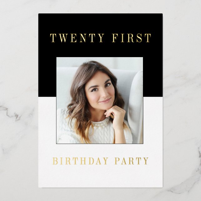 Modern minimal photo 21st birthday  (Front)