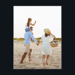 Modern minimal photo beach Christmas Holiday Card<br><div class="desc">stylish christmas card design featuring trendy mix of bold and script font,  space for your chosen photo on front with beach and sea graphic on reverse</div>