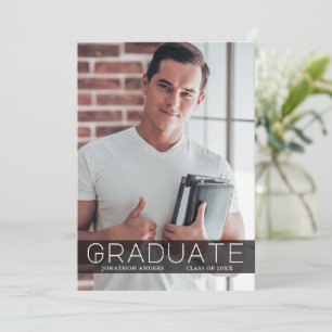 Modern Minimal Photo Bk Graduate Announcement Card