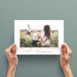 Modern minimal photo Christmas elegant script Holiday Card<br><div class="desc">Modern minimal foliage wreath year to remember gold effect script holiday Christmas card. Hand painted eucalyptus,  minimal foliage and modern rustic rattan wreath give this holiday card a luxurious feel. In classy greens,  browns and grays.</div>