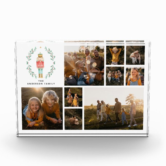 Modern minimal photo collage Christmas elegant Block (Front)