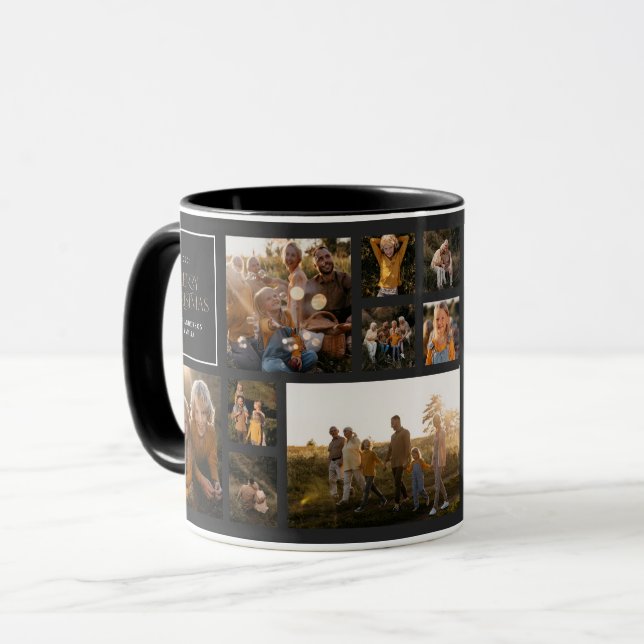 Modern minimal photo collage Christmas  Mug (Front Left)