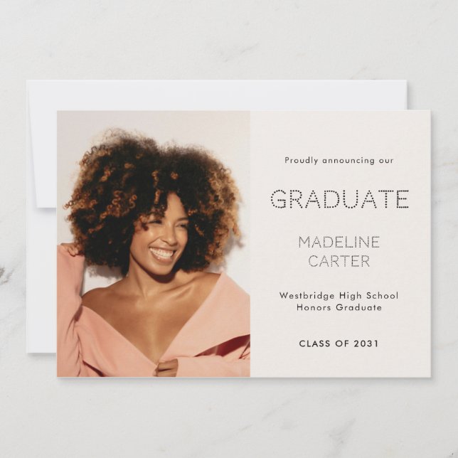 Modern Minimal Photo Graduation Announcement (Front)