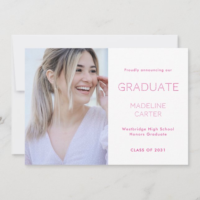 Modern Minimal Photo Graduation Announcement (Front)