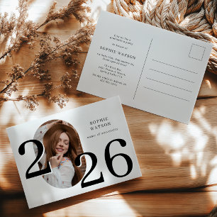 Modern Minimal Photo Graduation Party Invitation Postcard