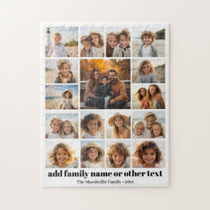 Modern, Minimal Photo Grid with 17 Photos - White Jigsaw Puzzle