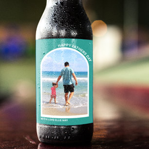 Modern Minimal Photo   Happy Fathers Day Holiday Beer Bottle Label