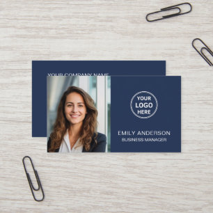 Modern Minimal Photo Logo QR Professional Business Card