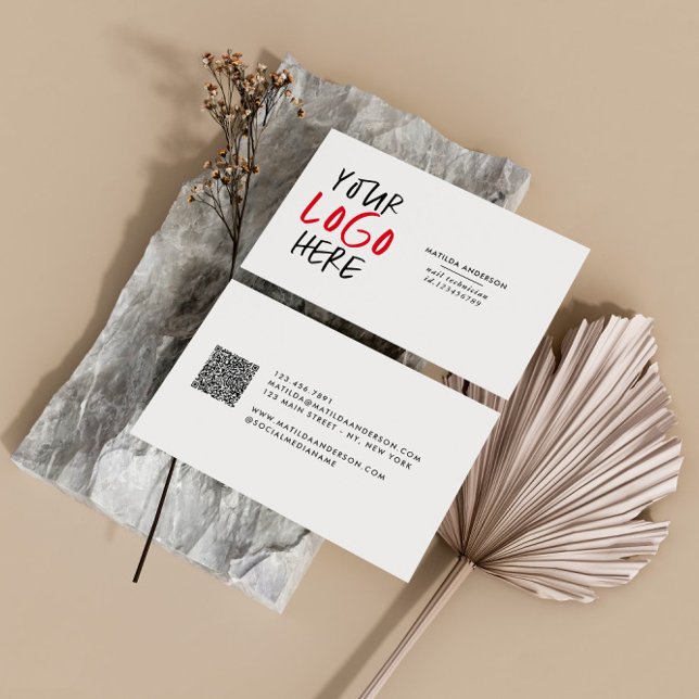 Modern, minimal photo replaceable logo  business card (Creator Uploaded)