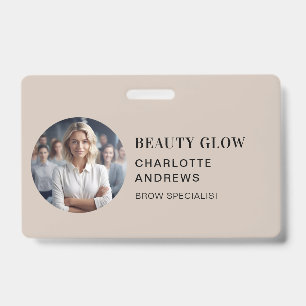 Modern, Minimal, Photo, Salon Badge