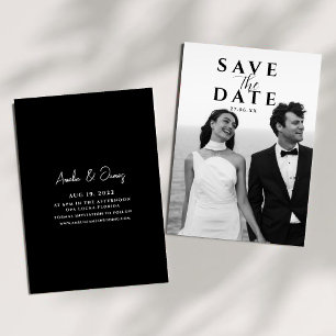Modern Minimal Photo Save the Date wedding Invitation