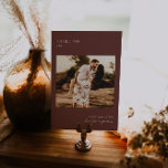 Modern Minimal Photo | Table Number Card<br><div class="desc">Featuring your own photos - think engagment photos, childhood photos, relationship photos. These table number cards are a unique way to showcase your favourite photos. Table numbers enhance the look of your tablescape and put the finishing touch on your special day. Personalized text printing of the names or numbers of...</div>