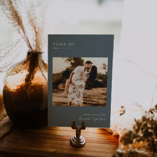 Modern Minimal Photo Table Number Card
