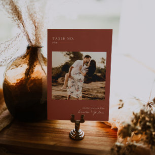 Modern Minimal Photo Table Number Card