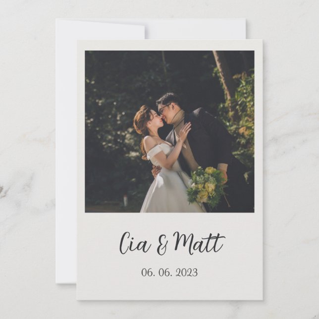 Modern Minimal | Photo Wedding Details &  Invitation (Front)