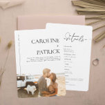 Modern Minimal | Photo Wedding Details &  Invitation<br><div class="desc">This minimal photo wedding invitation features your own photo paired with fresh modern typefaces. With details listed on the reverse side. Background colour can be personalized as well. These professionally designed cards are quickly customizable. A classic black and white wedding invitation. Bright white, and bold black, offer a crisp and...</div>