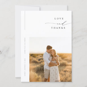 Modern Minimal Photo Wedding Thank You Card W Note