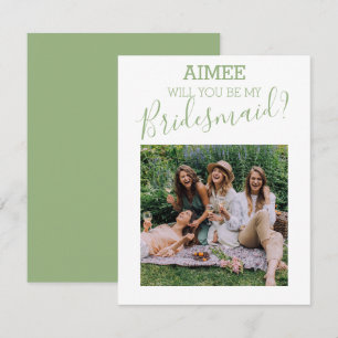 Modern Minimal Photo Will You Be My Bridesmaid