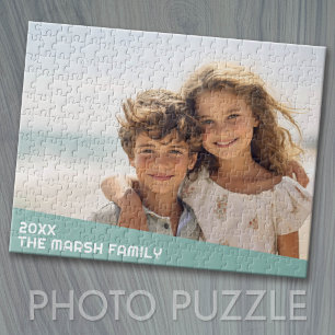 Modern Minimal Photo with Diagonal Colour Block Jigsaw Puzzle