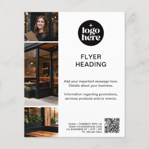 Modern MInimal Photos Logo QR Code Business Flyer