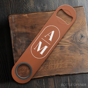 Modern Minimal Pill Monogram - Terra Cotta Bar Key