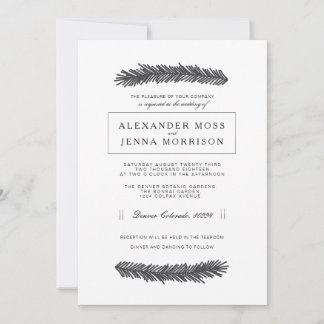 Modern Minimal Pine Invitation