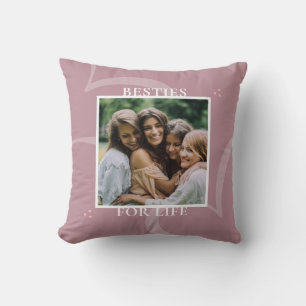 Modern Minimal Pink Chic Typography Galentine's Throw Pillow