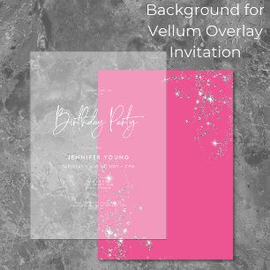 Modern Minimal Pink Diamonds Birthday Background Invitation