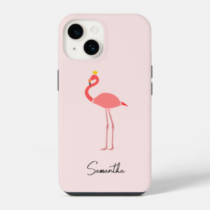 Modern Minimal Pink Flamingo iPhone 14 Case