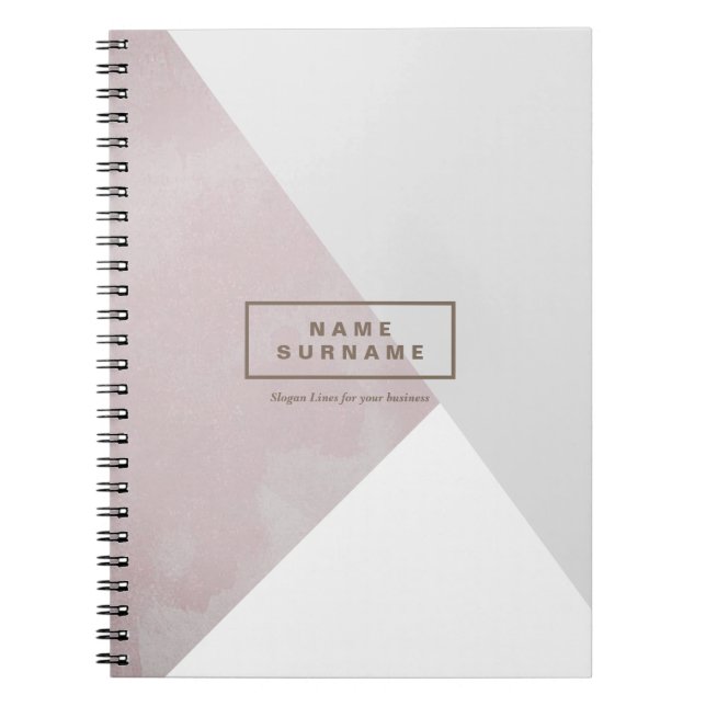 Modern Minimal Pink Olive Geometric Spiral Photo Notebook (Front)