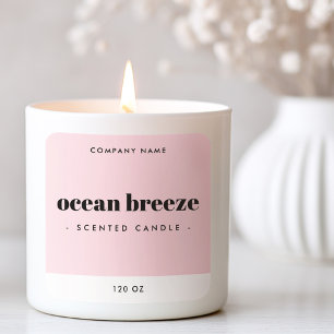 Modern minimal pink square product label