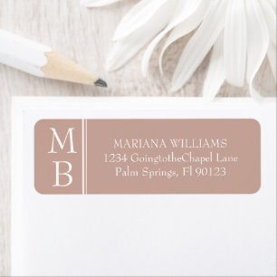 Modern Minimal Pink Wedding Return Address Label