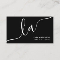 Modern minimal plain black white monogram initials