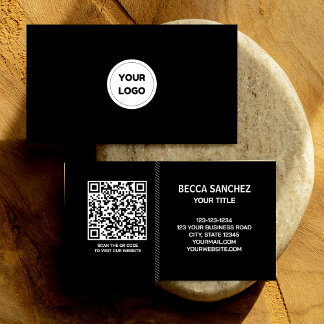 Modern Minimal Plain Generic Design Logo QR code Business Card