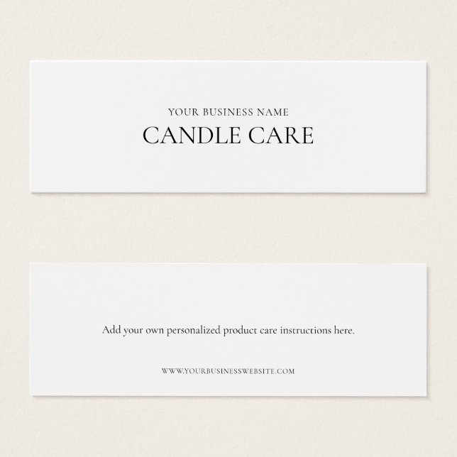 Modern Minimal Product Care Instructions (Front & Back)