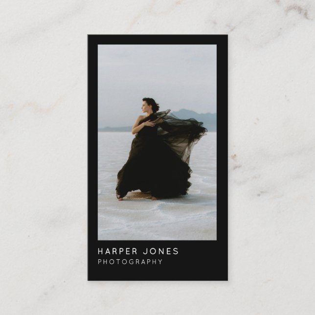 Modern Minimal Professional 2 Photo QR Code Business Card (Front)