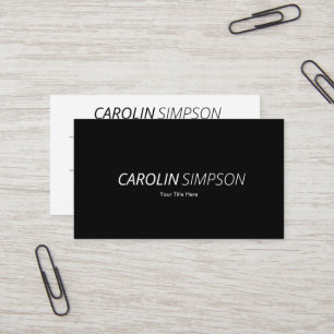 Modern + Minimal + Professional   Black + White  B Business Card