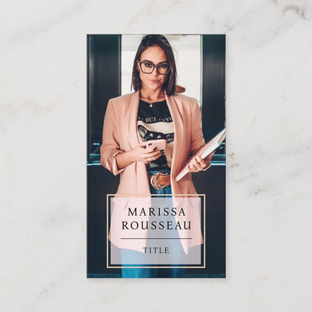 Modern Minimal Professional Photo  Business Card (Front)