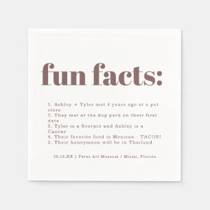 Modern Minimal Purple Grape   Fun Facts Wedding Napkin