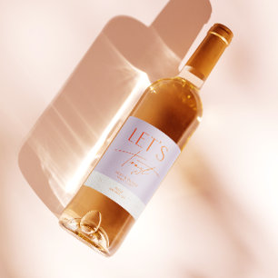 Modern Minimal Purple Personalized Wedding Bottle Wine Label