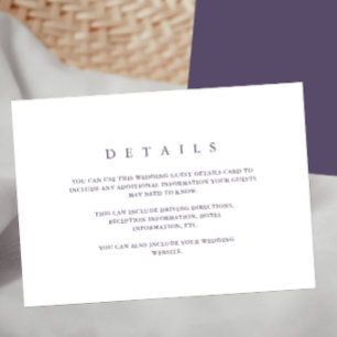 Modern Minimal Purple Type Wedding Guest Detail