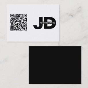 Modern Minimal QR Code Clean Simple Business Card