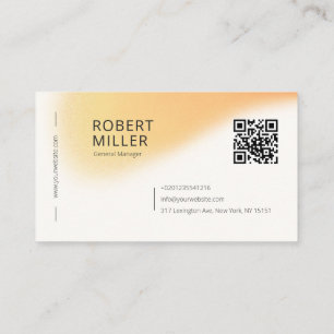 Modern Minimal QR Code Gradient Blur Noise Yellow Business Card