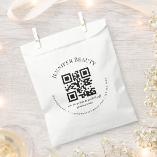 modern minimal qr code small business favour bag