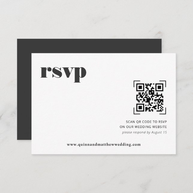 Modern Minimal | QR Code Wedding RSVP (Front/Back)