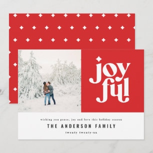 Modern minimal red Christmas typography Holiday Card