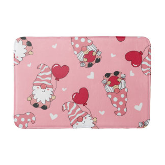 Modern Minimal Red Heart Valentine’s Day Present Bath Mat