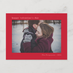 Modern Minimal Red Valentine's Day Photo Card