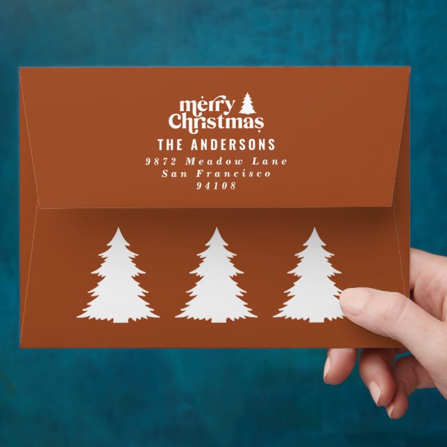 modern minimal retro typography christmas unique envelope (Hand)